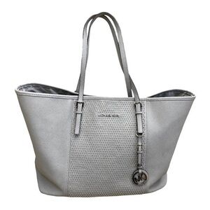 Michael Kors Micro stud center stripe tote - pearl grey